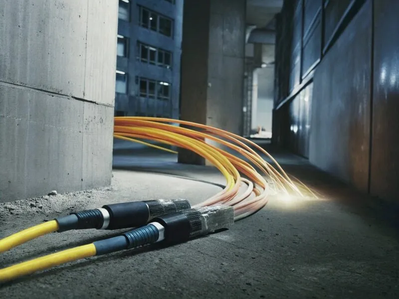 Scena che mostra il cavo in fibra ottica