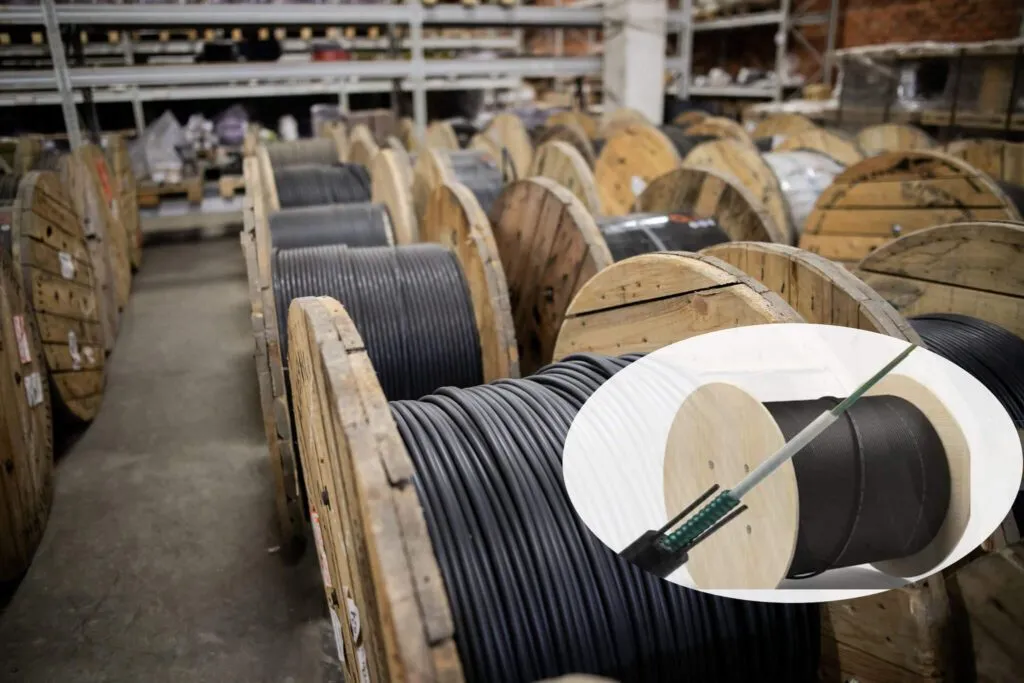 Fiber optic cables on reels Fiber Cable Storage Warehouse