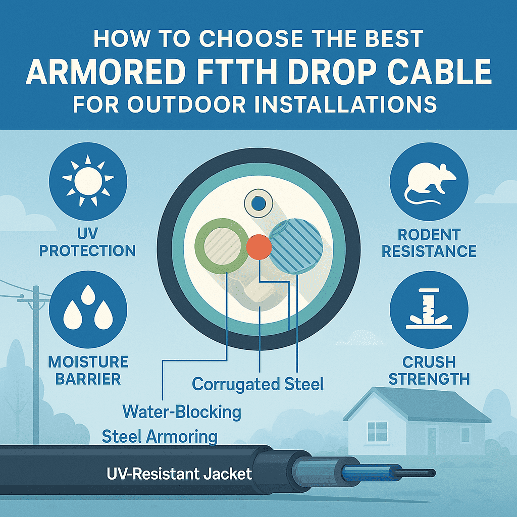 How to Choose the Best Armored FTTH Drop Cable for Outdoor Installations