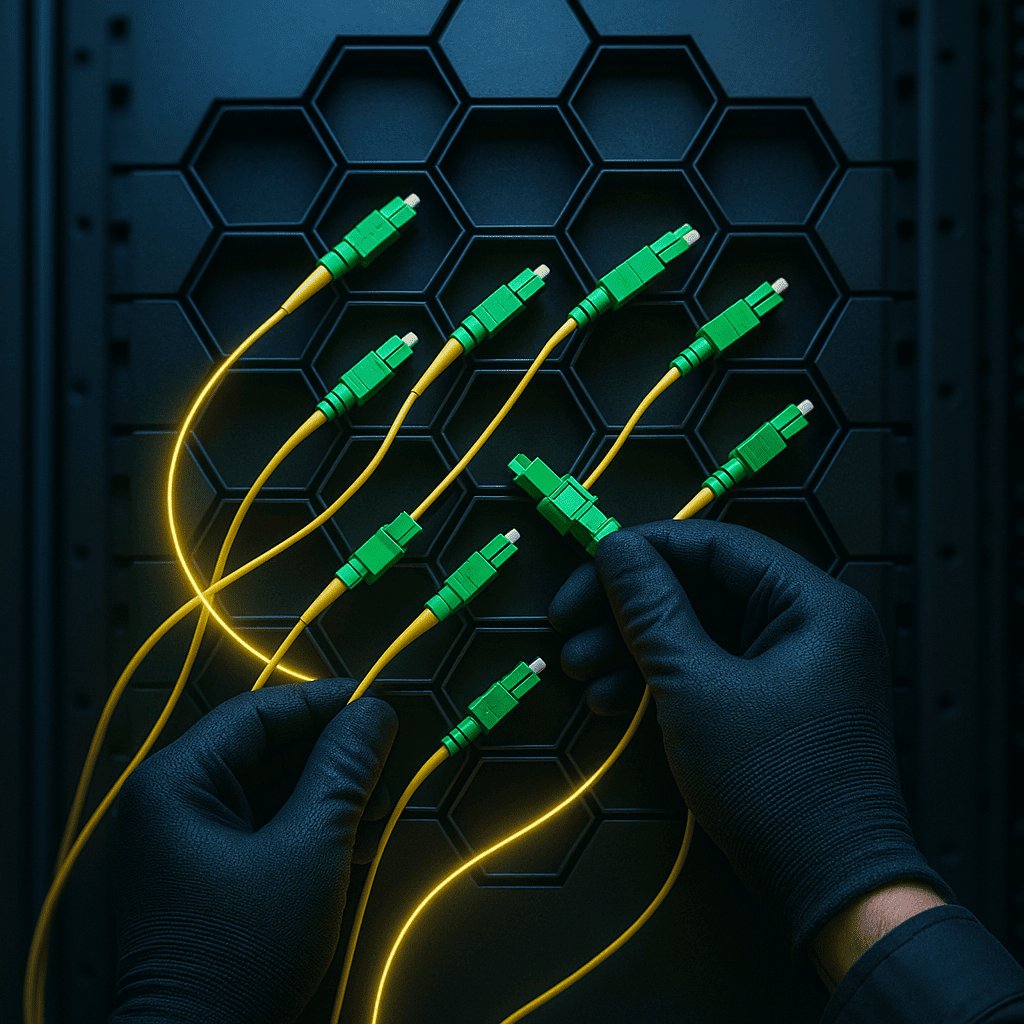 Precision in a controlled factory environment ensures the highest quality fiber connector terminations.