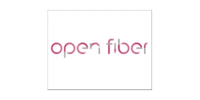 Open Fiber logo representing cooperation with AIMIFIBER in high-speed fiber to the home deployments in Europe.