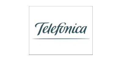 Telefónica logo showing partnership with AIMIFIBER in global telecom fiber network solutions.