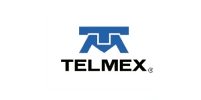 Telmex logo showing partnership with AIMIFIBER for fiber optic network deployment and data connectivity.