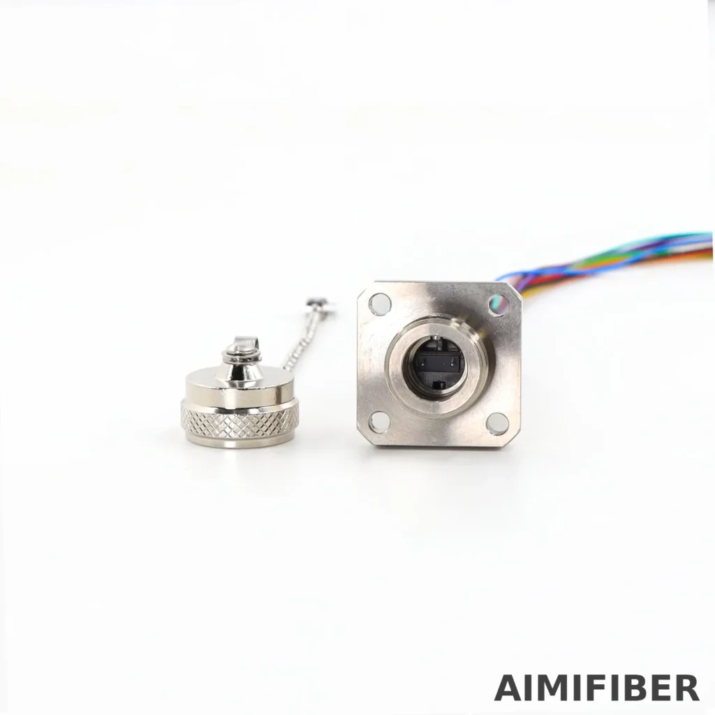 AIMIFIBER ODC–MPO outdoor FTTA fiber connector – ODC–MPO panel-mount receptacle with pigtail leads