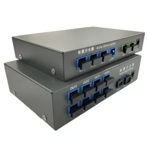 Active optical splitter with multiple SC output ports, used in photoelectric composite cable systems for FTTH and optical power supply distribution