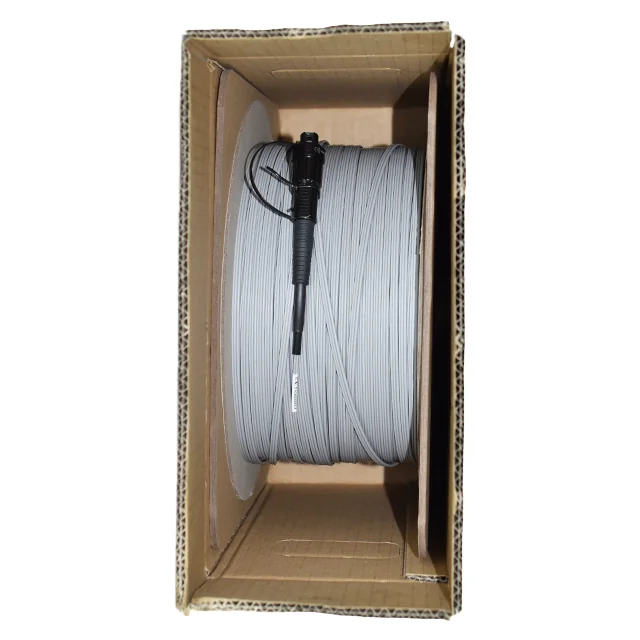 Carton packing for 500m pre-connectorized Figure-8 FTTH drop cable reel