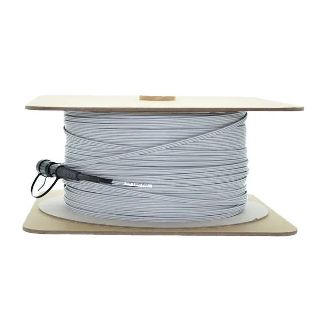 500m pre-connectorized Figure-8 drop cable (GJYXCH 5x2mm) on cardboard reel with SC/APC bullet connector