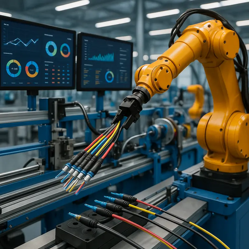 High-performance machines assembling fiber optic cables efficiently.