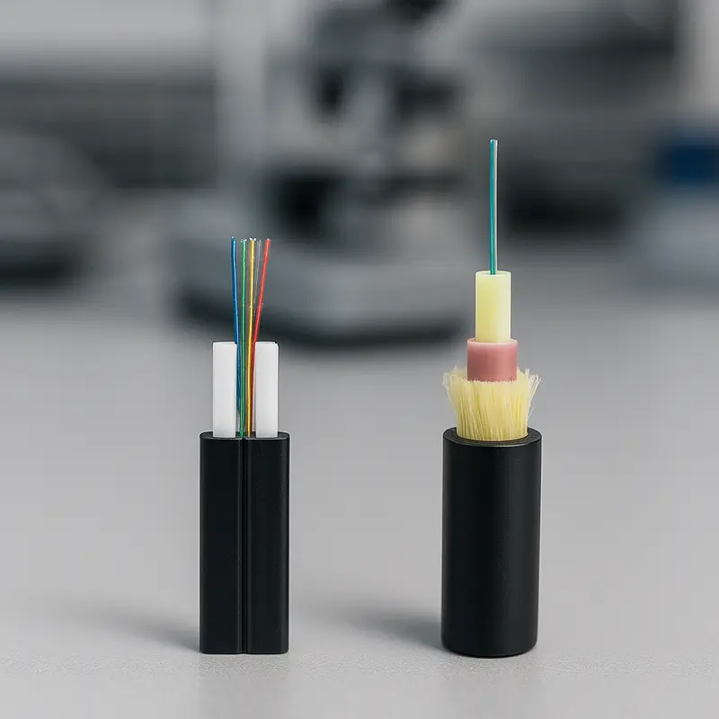 FTTH drop cable production machinery showcasing detailed manufacturing processes.