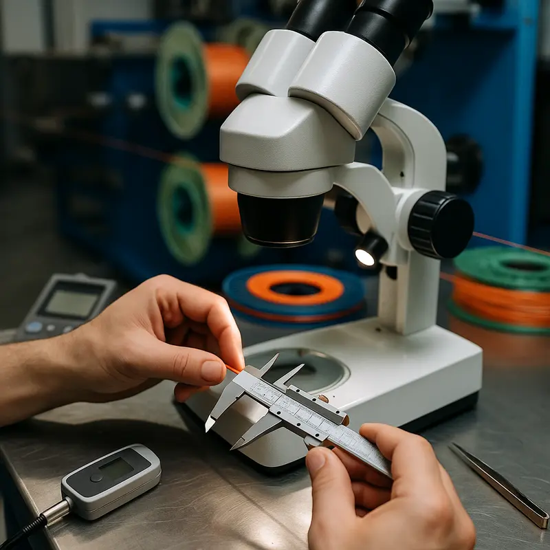 Modern equipment for optical fiber coloring and rewinding operations.
